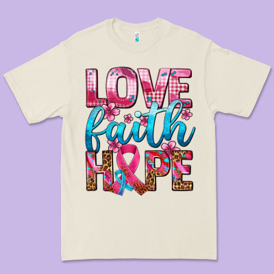 Love Faith Hope With Cancer Ribbon  Ado Premium Tee Designed By Adodesignshop