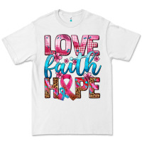 White love faith hope with cancer ribbon  ado Premium Tee - AdoDesignShop