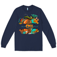 Navy cma pumpkin nurse Long Sleeve Tee - NancyCooperArtShop