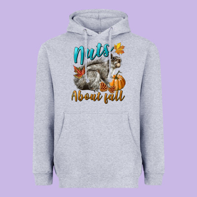 Nuts About Fall Squirrel Heavyweight Hoodie Designed By Lillyallendesigns
