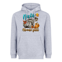 Heather Grey Nuts About Fall Squirrel Heavyweight Hoodie - LillyAllenDesigns