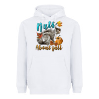 White Nuts About Fall Squirrel Heavyweight Hoodie - LillyAllenDesigns