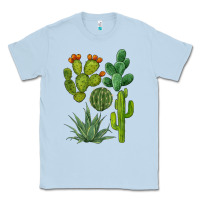 Dusty Blue watercolor cactus bundle preview Classic Tee - BarkalooDesign