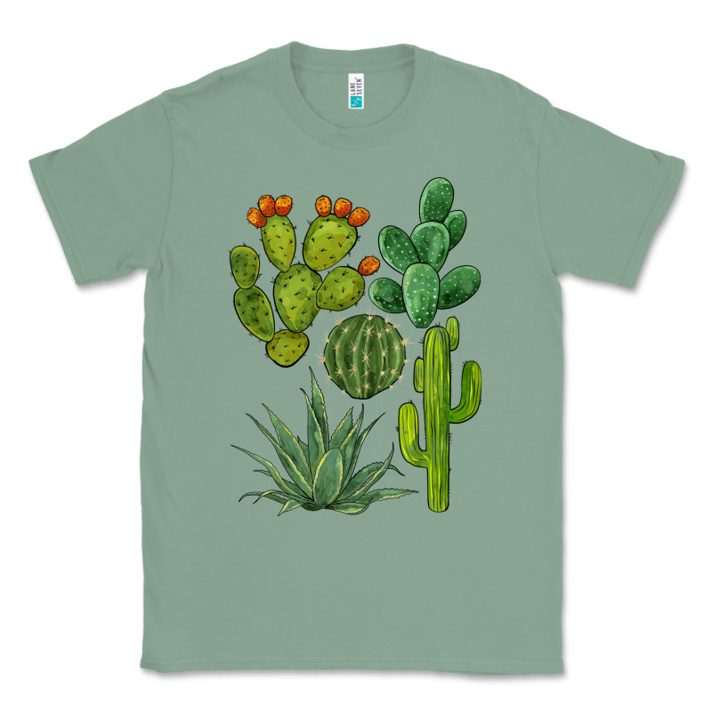 Watercolor Cactus Bundle Preview Classic Tee by BarkalooDesign | Teevron