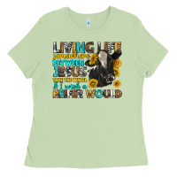 Matcha living life somewhere between jesus Ladies Tee - texasbilliewilder