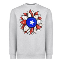 Heather Grey sunflower puerto rico flag Heavyweight Sweatshirt - JahusDesignShop