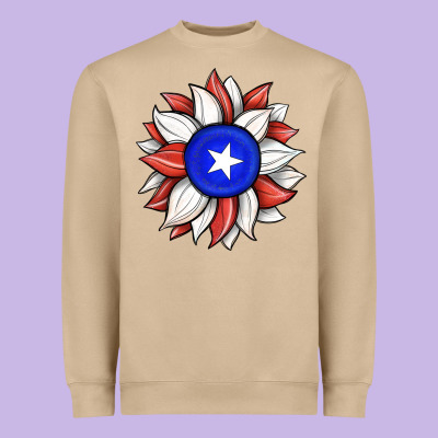 Sunflower Puerto Rico Flag Heavyweight Sweatshirt Designed By Jahusdesignshop