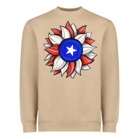 Mushroom sunflower puerto rico flag Heavyweight Sweatshirt - JahusDesignShop
