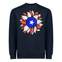 Navy sunflower puerto rico flag Heavyweight Sweatshirt - JahusDesignShop