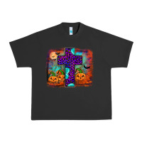 Pigment Black halloween cross Urban Heavy Tee - JahusDesignShop