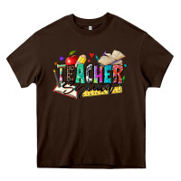 Chocolate Brown teacher squad Heavy Core Tee - Zillion Design Studio
