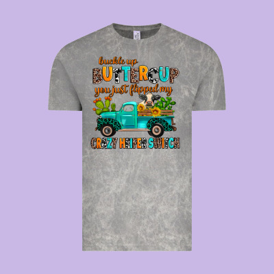 Buckle Up Buttercup You Just Flipped My Crazy Heif Vintage Tee Designed By Adodesignshop