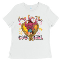 White long live the cowgirl Ladies Tee - texasbilliewilder