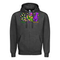 Charcoal Heather peace love crawfish Zipper Hoodie - NancyCooperArtShop