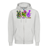 Dove Grey peace love crawfish Zipper Hoodie - NancyCooperArtShop