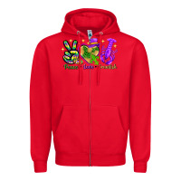 Red peace love crawfish Zipper Hoodie - NancyCooperArtShop