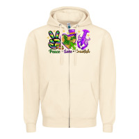 Sandshell peace love crawfish Zipper Hoodie - NancyCooperArtShop