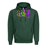 Sports Green peace love crawfish Zipper Hoodie - NancyCooperArtShop