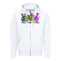 White peace love crawfish Zipper Hoodie - NancyCooperArtShop