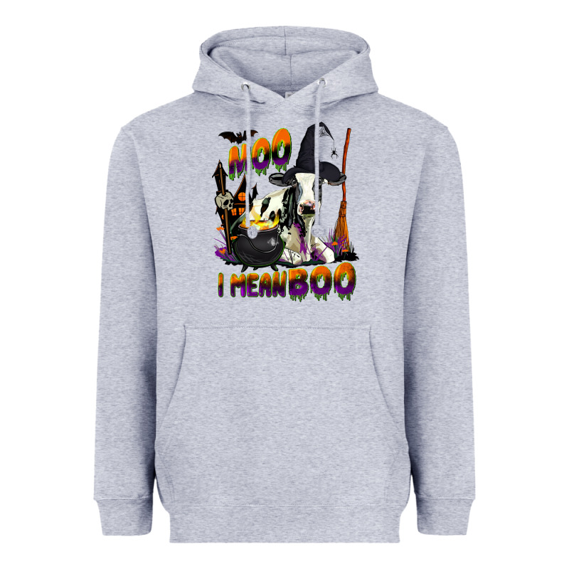 Moo I Mean Boo Holstein Cow Heavyweight Hoodie by LillyAllenDesigns | Teevron