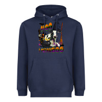Navy Moo I Mean Boo Holstein Cow Heavyweight Hoodie - LillyAllenDesigns