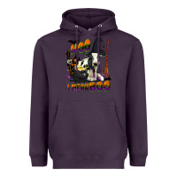 Plum Moo I Mean Boo Holstein Cow Heavyweight Hoodie - LillyAllenDesigns