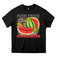 Black farm fresh watermelon Heavy Core Tee - Zillion Design Studio