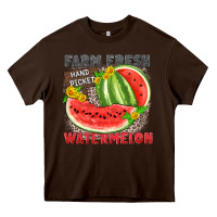 Chocolate Brown farm fresh watermelon Heavy Core Tee - Zillion Design Studio
