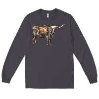 Smoke Texas Longhorn Cow Long Sleeve Tee - LillyAllenDesigns