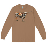 Toasted Coconut Texas Longhorn Cow Long Sleeve Tee - LillyAllenDesigns