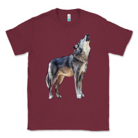 Burgundy wolf Classic Tee - LillyAllenDesigns