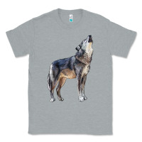 Heather Grey wolf Classic Tee - LillyAllenDesigns