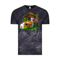 Cloud Black jesus holy night cows and sunflowers Vintage Tee - AdoDesignShop
