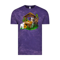 Cloud Purple jesus holy night cows and sunflowers Vintage Tee - AdoDesignShop
