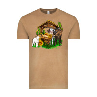 Vintage Camel jesus holy night cows and sunflowers Vintage Tee - AdoDesignShop