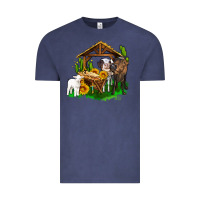 Vintage Denim jesus holy night cows and sunflowers Vintage Tee - AdoDesignShop
