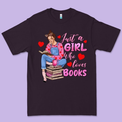 Just A Girl Who Loves Books Premium Tee Designed By Texasbilliewilder