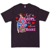 Plum just a girl who loves books Premium Tee - texasbilliewilder
