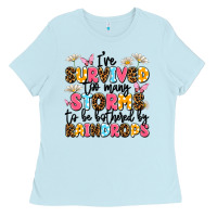 Baby Blue i've survived too many storms Ladies Tee - JahusDesignShop