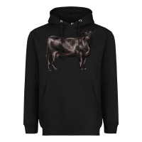 Black black angus cow Heavyweight Hoodie - LillyAllenDesigns