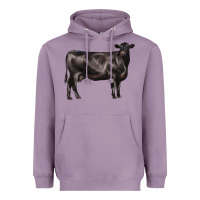 Lavender black angus cow Heavyweight Hoodie - LillyAllenDesigns