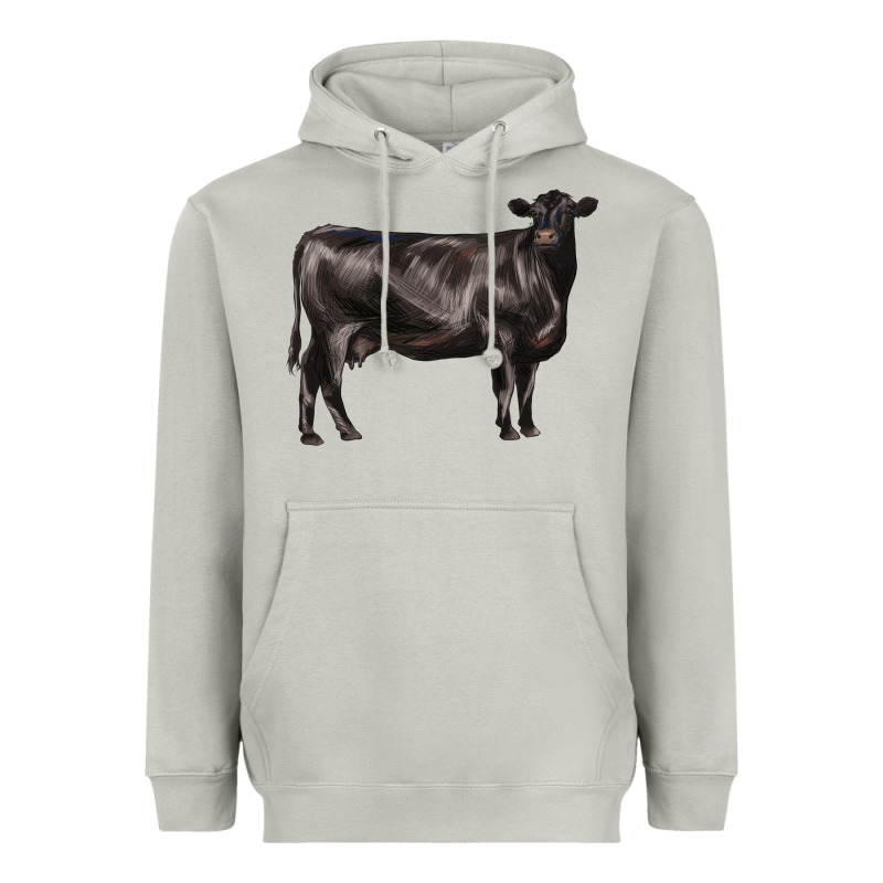 Black Angus Cow Heavyweight Hoodie by LillyAllenDesigns | Teevron