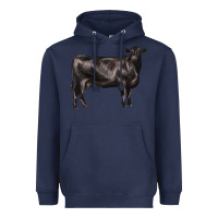 Navy black angus cow Heavyweight Hoodie - LillyAllenDesigns