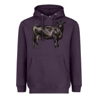Plum black angus cow Heavyweight Hoodie - LillyAllenDesigns