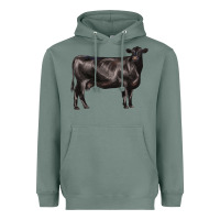 Sage black angus cow Heavyweight Hoodie - LillyAllenDesigns