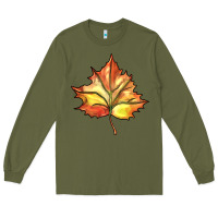 Army Green withered leaf Long Sleeve Tee - BarkalooDesign