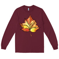 Burgundy withered leaf Long Sleeve Tee - BarkalooDesign