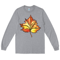 Heather Grey withered leaf Long Sleeve Tee - BarkalooDesign