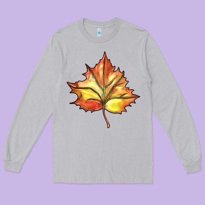 Withered Leaf Long Sleeve Tee Designed By Barkaloodesign