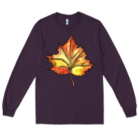 Plum withered leaf Long Sleeve Tee - BarkalooDesign